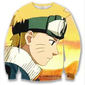 Naruto Shippuden Naruto Face Yellow Stylish 3D Sweatshirt - Konoha Stuff
