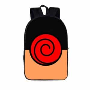 Naruto Uzumaki Clan Whirlpool Red Circle Symbol Backpack