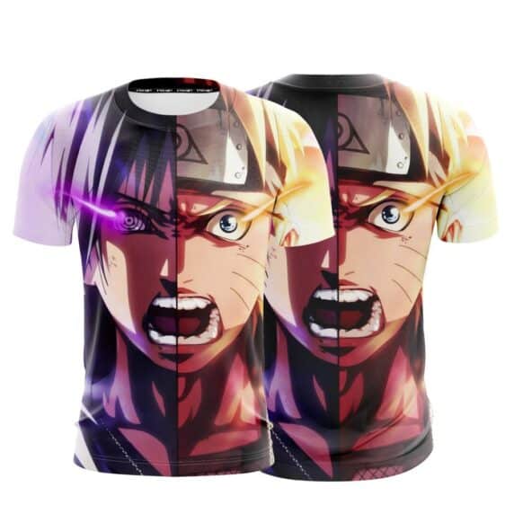 Naruto Uzumaki Kyuubi Chakra Uchiha Sasuke Rinnegan T-Shirt