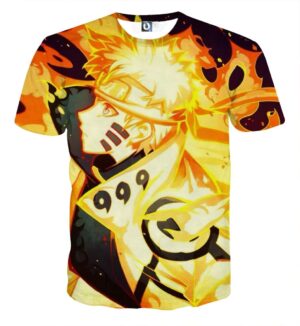 Naruto Uzumaki Six Paths Sage Mode Orange Flame Fox T-Shirt