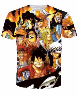 Newest Cool Anime One Piece Characters Monkey D. Luffy 3D T-shirt - Konoha Stuff - 1