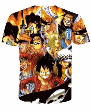 Newest Cool Anime One Piece Characters Monkey D. Luffy 3D T-shirt - Konoha Stuff - 2