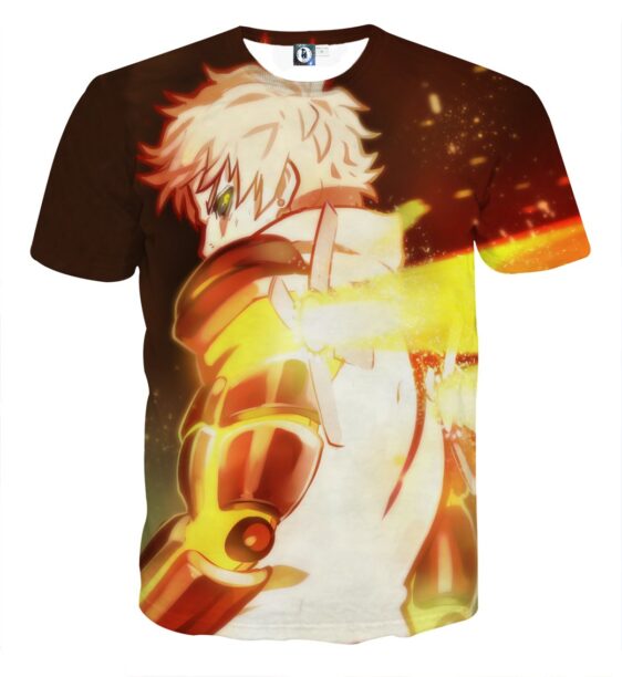 One-Punch Man Genos Cyborg Boosters Abilities Orange T-Shirt