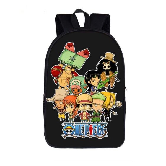 One Piece Cute Chibi Characters Black Backpack
