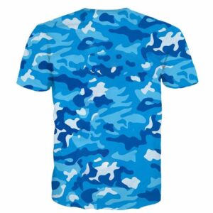 One Piece Monkey D.Luffy Camo Camouflage Dab Dance Blue T-shirt - Konoha Stuff - 2