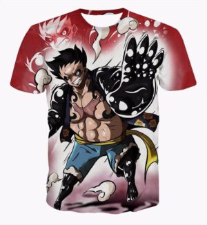 One Piece Monkey D Luffy Gear Fourth Boundman Muscle 3D T-Shirt - Konoha Stuff