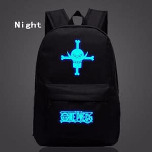 One Piece Symbol Darkness Glowing Luminous School Trendy Design Backpack - Konoha Stuff