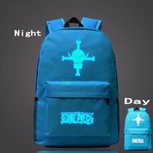 One Piece Symbol Sky Blue Luminous School Trendy Design Backpack - Konoha Stuff