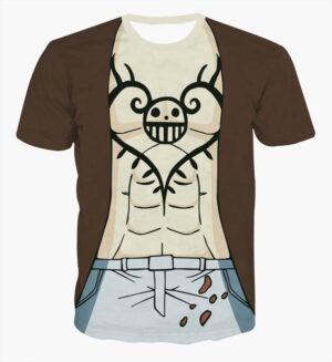 One Piece Trafalgar D. Water Law Outfit Costume Skin 3D Cosplay T-shirt - Konoha Stuff - 1