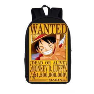 One Piece Wanted Monkey D. Luffy Dead Or Alive Backpack