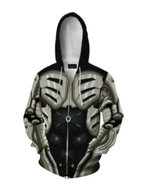 One Punch Man Genos 2nd Gear Cyborg 3D Cosplay Zipper Hoodie