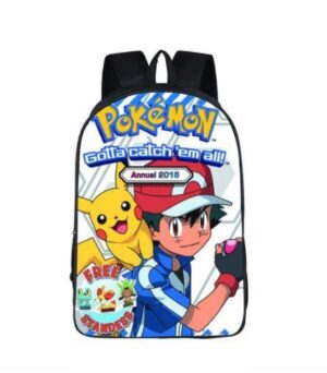 Pokemon Ash Pikachu Catch Them All Cool School Bag Backpack - Konoha Stuff