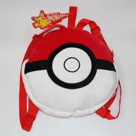 Pokemon GO Pokeball Design Red Plush Trendy Cute School Bag Backpack - Konoha Stuff - 1