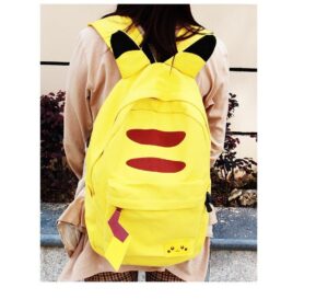 Pokemon GO Pikachu Back Tail Ears Cute Yellow School Bag Backpack - Konoha Stuff - 2