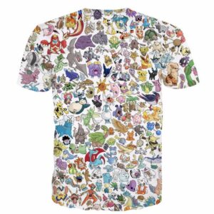 Pokemon Go Characters Of All Types Anime Cute Prints Style 3D T-shirt - Konoha Stuff - 2