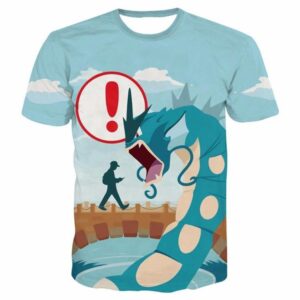 Pokemon Go Gyarados Water Loading Screen Humorous Prints Style 3D T-shirt - Konoha Stuff - 1
