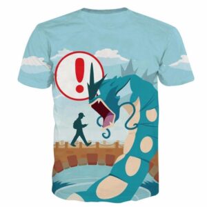 Pokemon Go Gyarados Water Loading Screen Humorous Prints Style 3D T-shirt - Konoha Stuff - 2