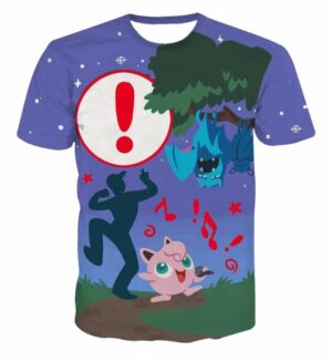 Pokemon Go Jigglypuff Singing Golbat Loading Screen Cute Style 3D T-shirt - Konoha Stuff - 1