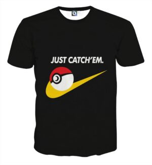 Pokemon Go Just Catch Them Parody Statement Black T-Shirt