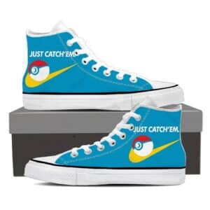 Pokemon Go Just Catch Them Parody Statement Blue Sneakers Converse Shoes