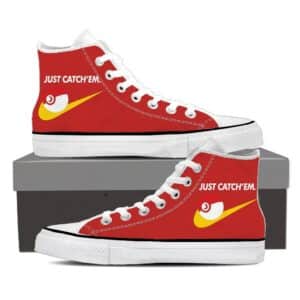 Pokemon Go Just Catch Them Parody Statement Red Sneakers Converse Shoes