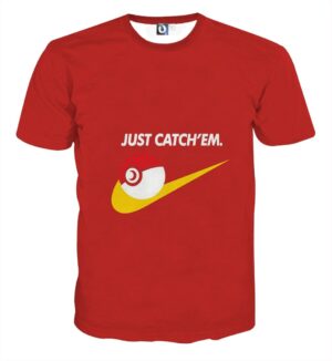 Pokemon Go Just Catch Them Parody Statement Red T-Shirt