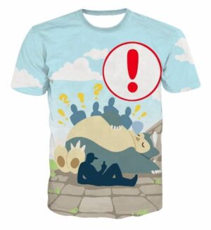 Pokemon Go Snorlax Too Big Sleeping Loading Screen Cute Style 3D T-shirt - Konoha Stuff - 1