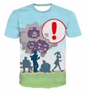 Pokemon Go Wheezing Upgraded Poison Loading Screen Prints Style 3D T-shirt - Konoha Stuff - 1