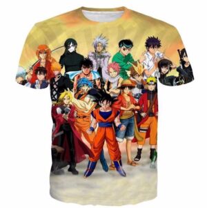 Popular Strongest Japanese Hero Squad Anime Characters 3D T-shirt - Konoha Stuff
