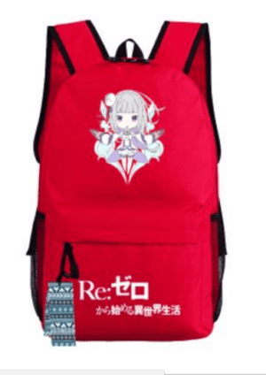 Re Zero Emilia Half Elf Magic Fly Chibi Style Awesome Design Backpack - Konoha Stuff - 2