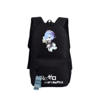 Re Zero Rem Maid Cute Blue Hair Serve Food Chibi Style Cool Backpack - Konoha Stuff - 1