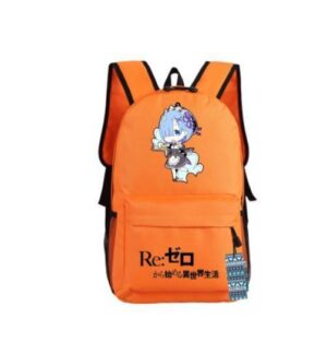 Re Zero Rem Maid Cute Blue Hair Serve Food Chibi Style Cool Backpack - Konoha Stuff - 2