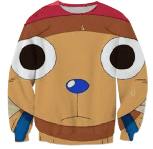 Sad Cute Tony Tony Chopper Face - One Piece Autumn 3D Sweatshirt - Konoha Stuff