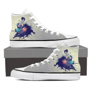 Sasuke Uchiha Art Work Dope Anime Design Gray Sneakers Shoes