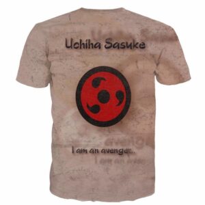Sasuke Uchiha Fire Jutsu Hand Seal I am an Avenger Vintage 3D T-Shirt - Konoha Stuff