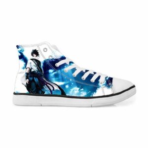 Sasuke Uchiha Tie Dye Style Naruto Abstract Blue Stylish Sneakers Converse Shoes