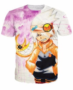 Soul Eater Manga Soul Graffiti Watercolor Painting Art 3D Cool T-Shirt - Konoha Stuff
