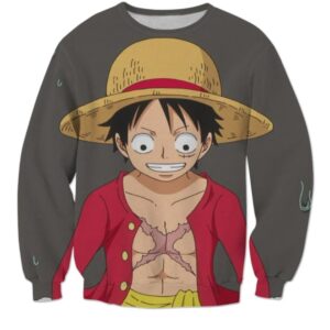 Straw Hat Monkey D. Luffy One Piece Casual Outerwear Sweatshirt - Konoha Stuff