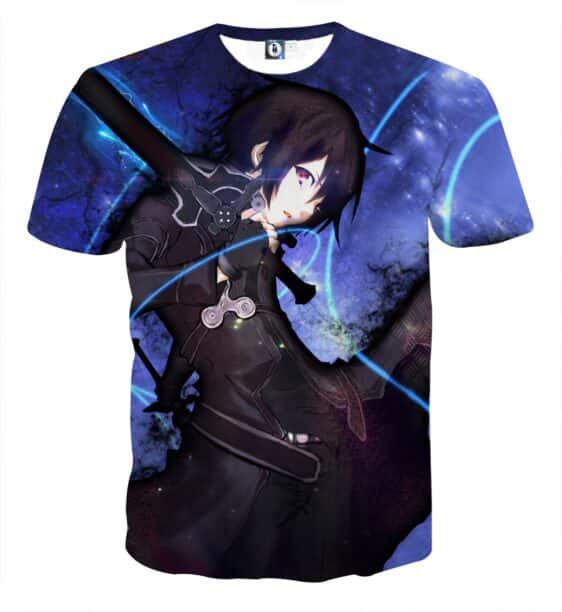 Sword Art Online Dope Kirito Reflection Blue 3D T-Shirt