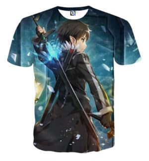 Sword Art Online Kirito ALfheim Online Swordsman Blue T-Shirt