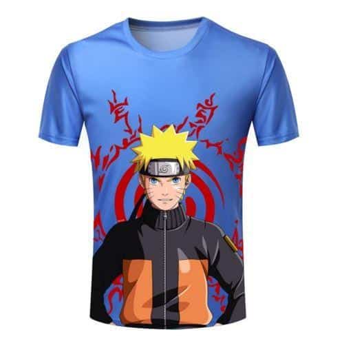 Teen Naruto Anime Character 3D Printed Blue T-Shirt - Konoha Stuff