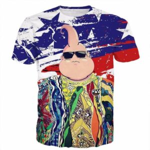 The Notorious B.I.G. Biggie Hip Hop DBZ Buu US Flag T- Shirt - Saiyan Stuff - 1