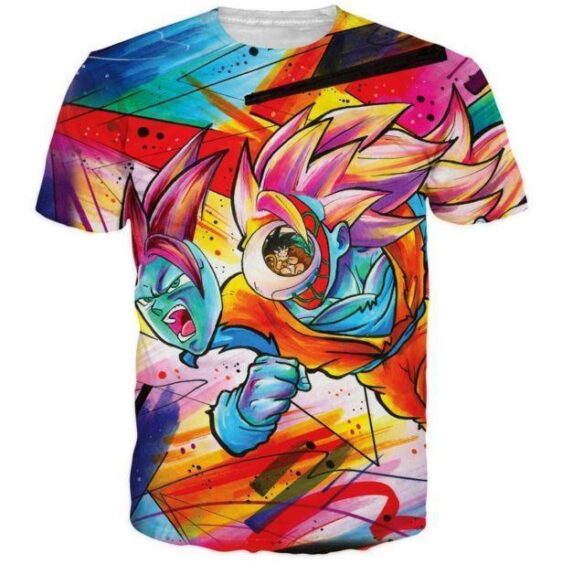 Tie Dye Graffiti Dragon Ball Goku SSJ3 3D T-Shirt - Saiyan Stuff