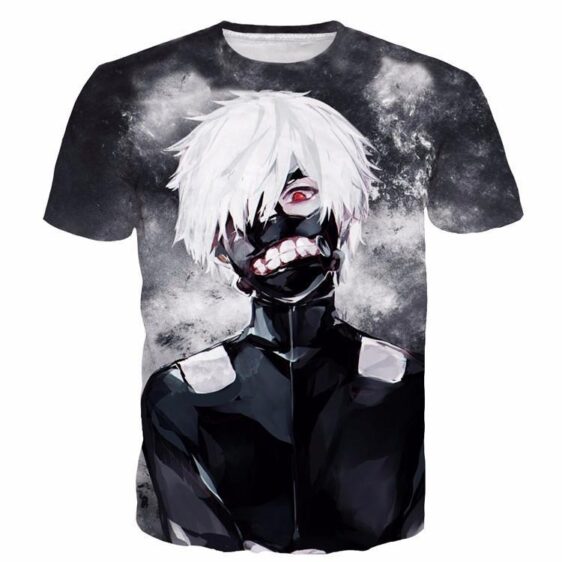 Tokyo Ghoul Angry Ken Kaneki Mask Black & White Classic 3D T-Shirt - Konoha Stuff