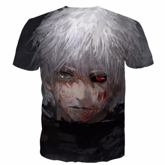 Tokyo Ghoul Anime Ken Kaneki Bloody Face Art Painting 3D T-shirt - Konoha Stuff - 2
