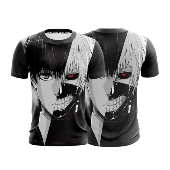 Tokyo Ghoul Kaneki Ken Human And Ghoul Form Black 3D T-Shirt