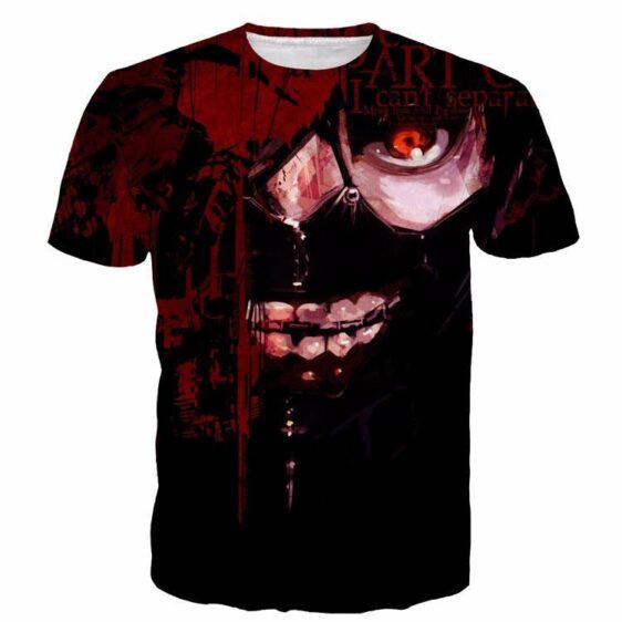 Tokyo Ghoul Scary Ken Kaneki Bloody Letters Red Cool Killer 3D T-Shirt - Konoha Stuff