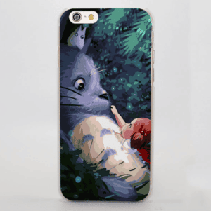 Totoro And Mei Kusakabe Cute Painting iPhone 4 5 6 7 Plus Case - Konoha Stuff