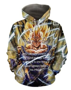 Dragon Ball Z Heartbreaking Majin Vegeta Super Saiyan Hoodie