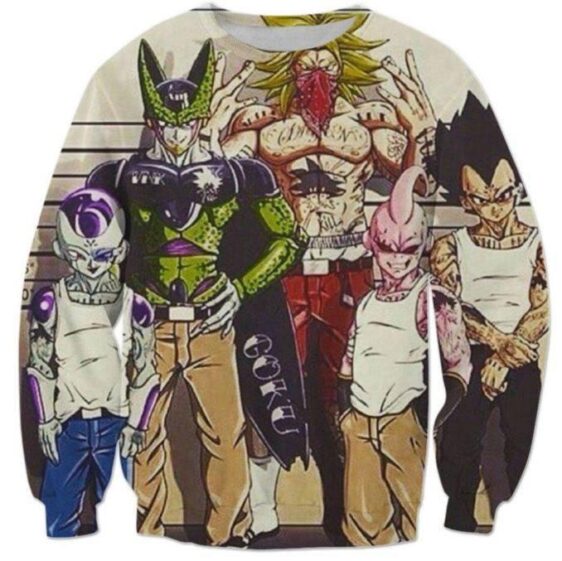 Usual Suspects Dragon Ball Z Wanted Vintage Sweatshirt - Saiyan Stuff